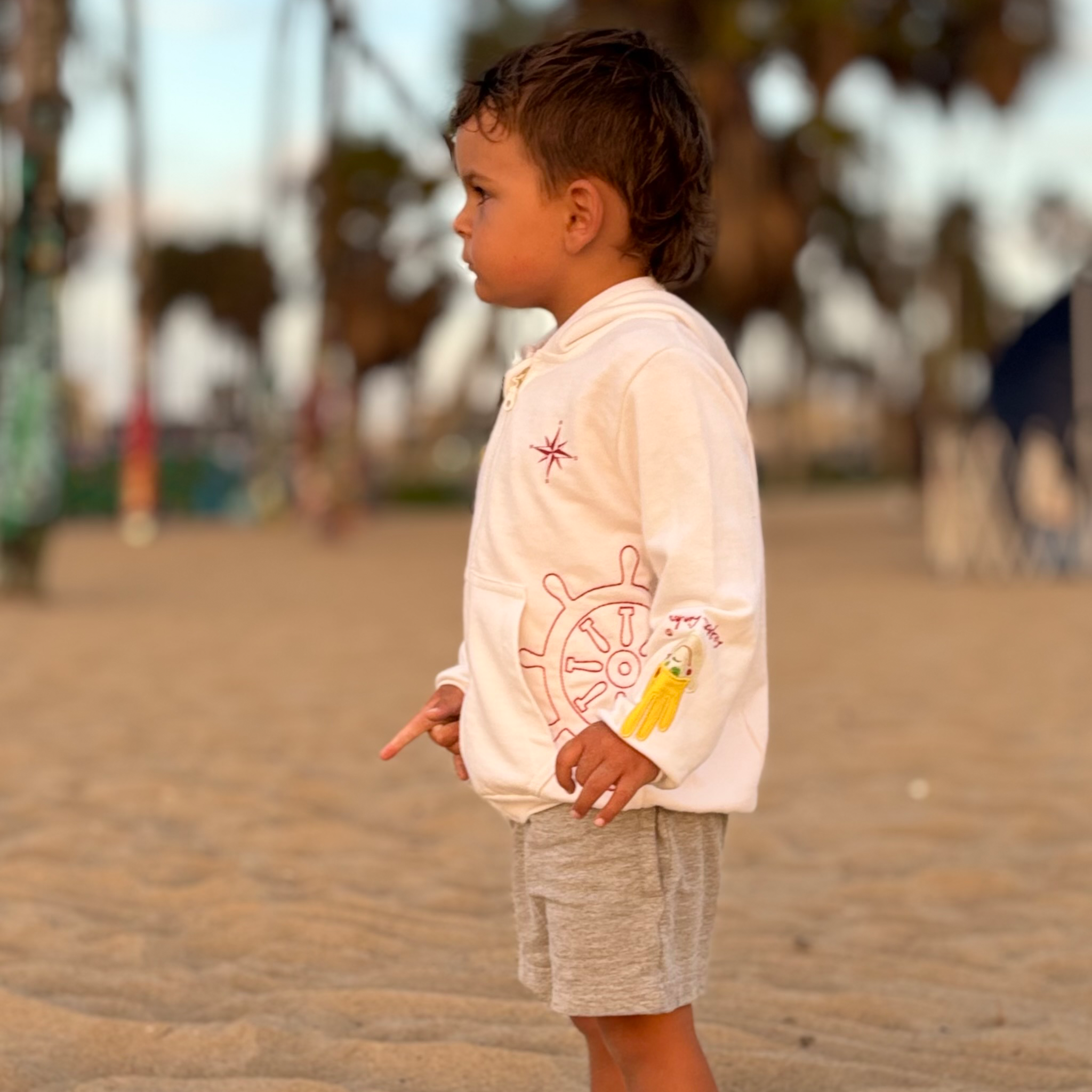 Kinder Hoodie Jacke „Kompass & Steuerrad“