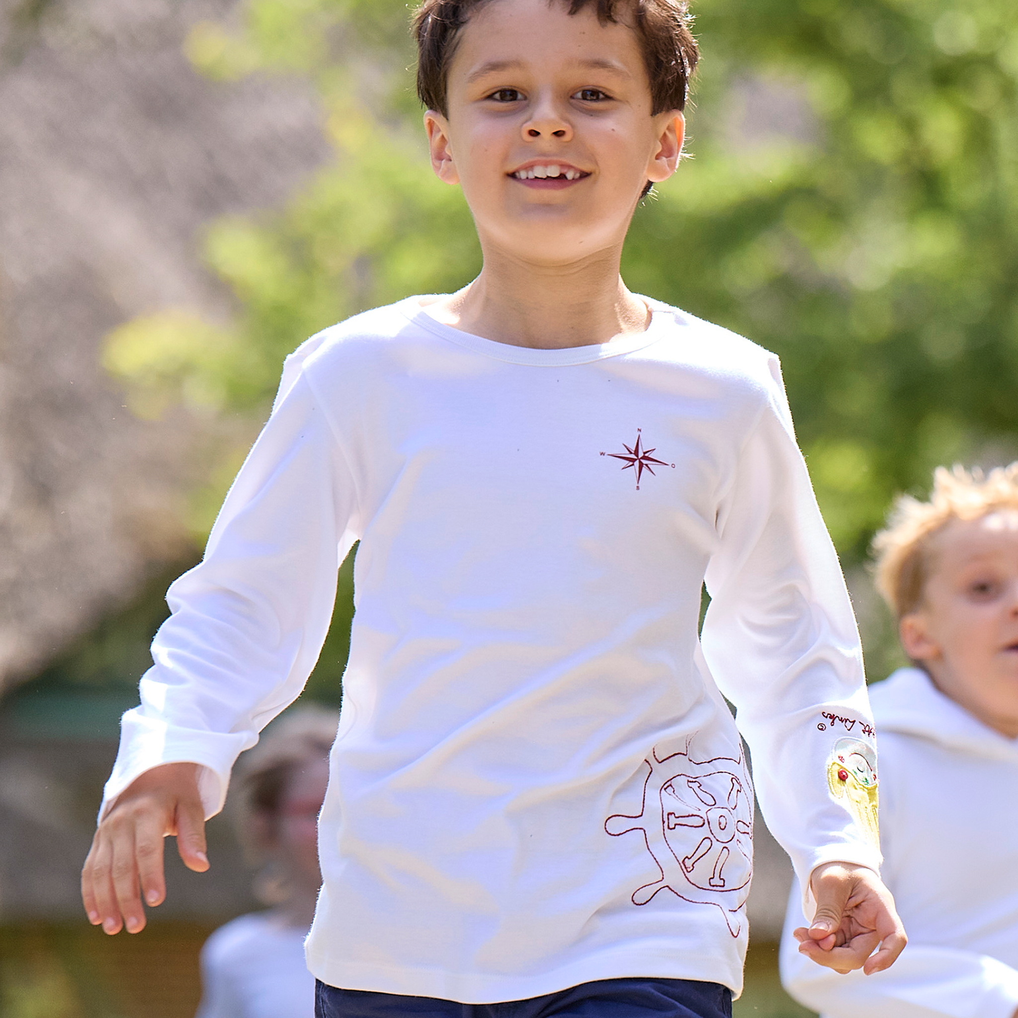 Kinder Longsleeve „Kompass & Steuerrad“