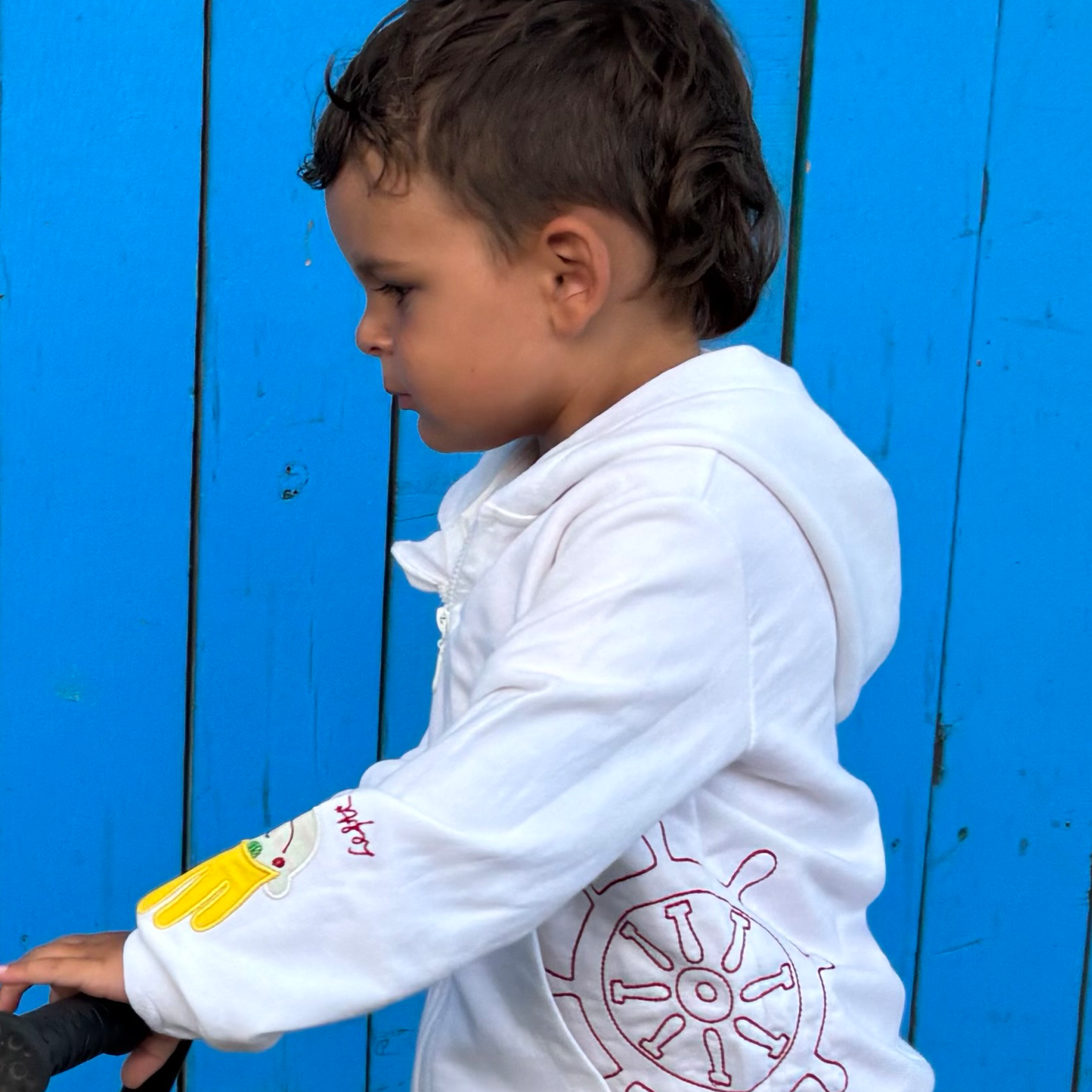 Kinder Hoodie Jacke „Kompass & Steuerrad“
